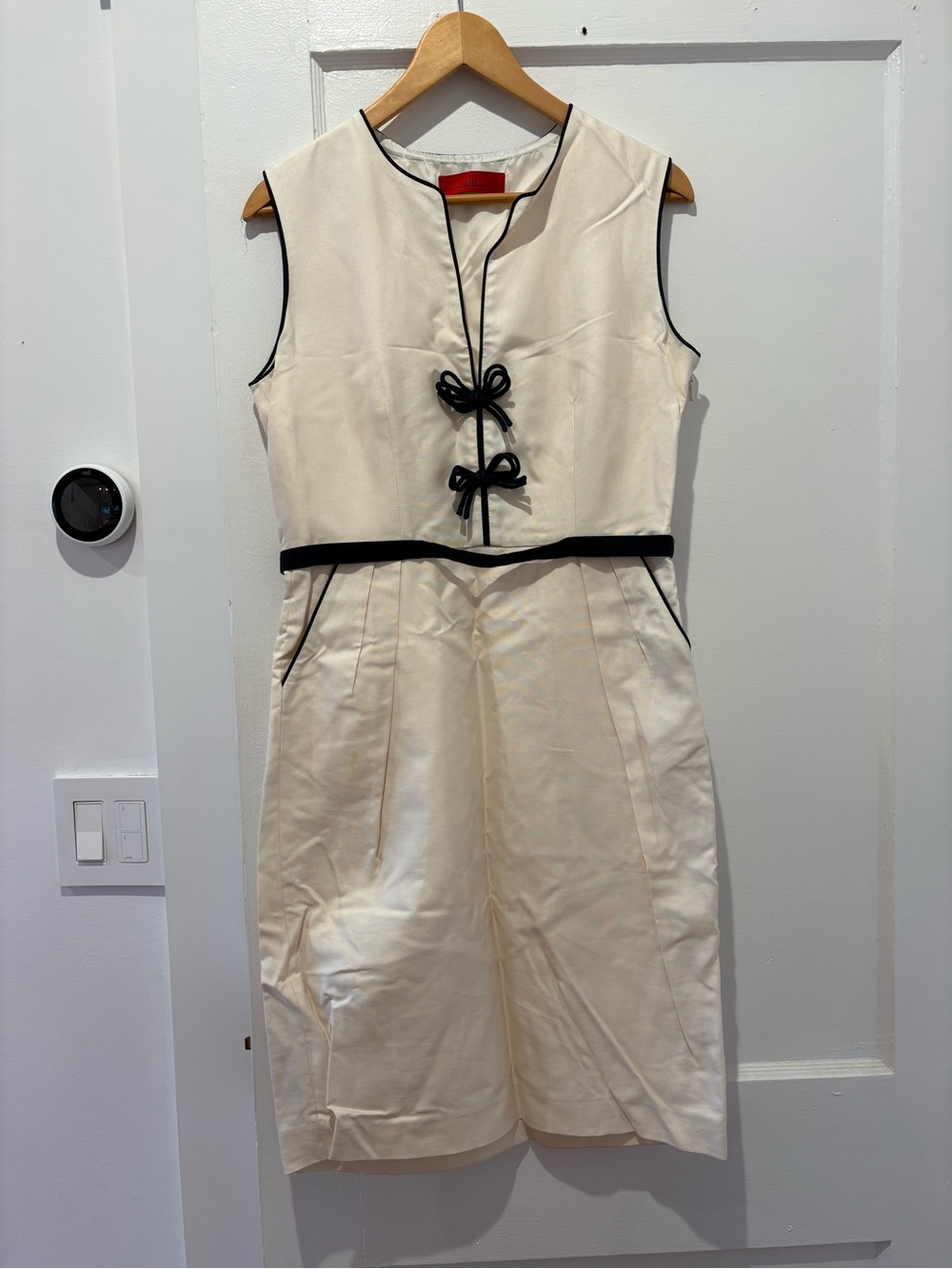 Carolina Herrera White Dress with Black Piping